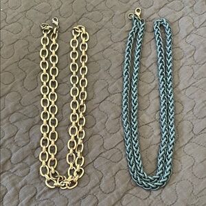 Gold and Gray Chain Necklace Set